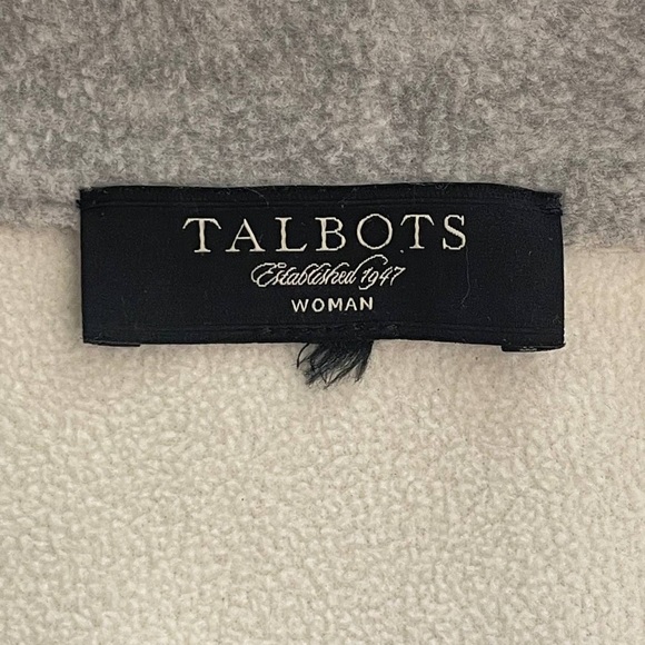 Talbot’s Women’s  Gray Pea Coat Sz 1X Single Breasted Fleece Collared Pockets - Picture 10 of 10